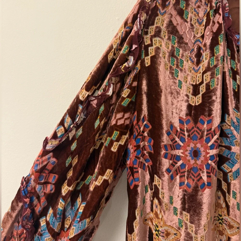 Johnny Was, Multicolor Velvet Blouse, Small, New w/ Tags